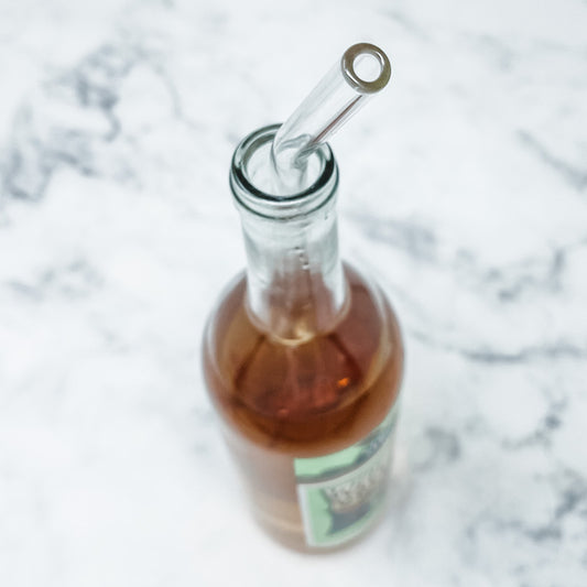 A Clear Strawesome Wine Bottle Glass Straw in a Wine Bottle
