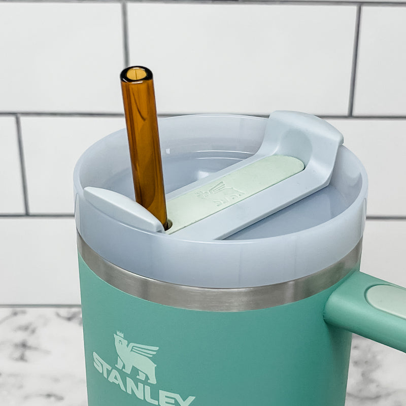Owala-Compatible 40 oz Travel Tumbler Glass Straws