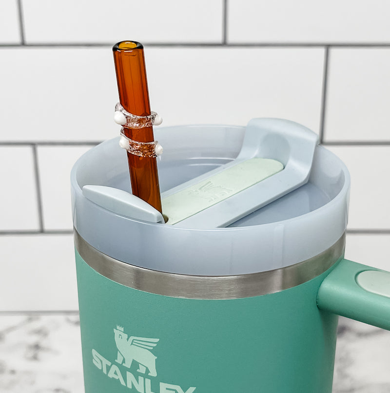 Owala-Compatible 40 oz Travel Tumbler Glass Straws