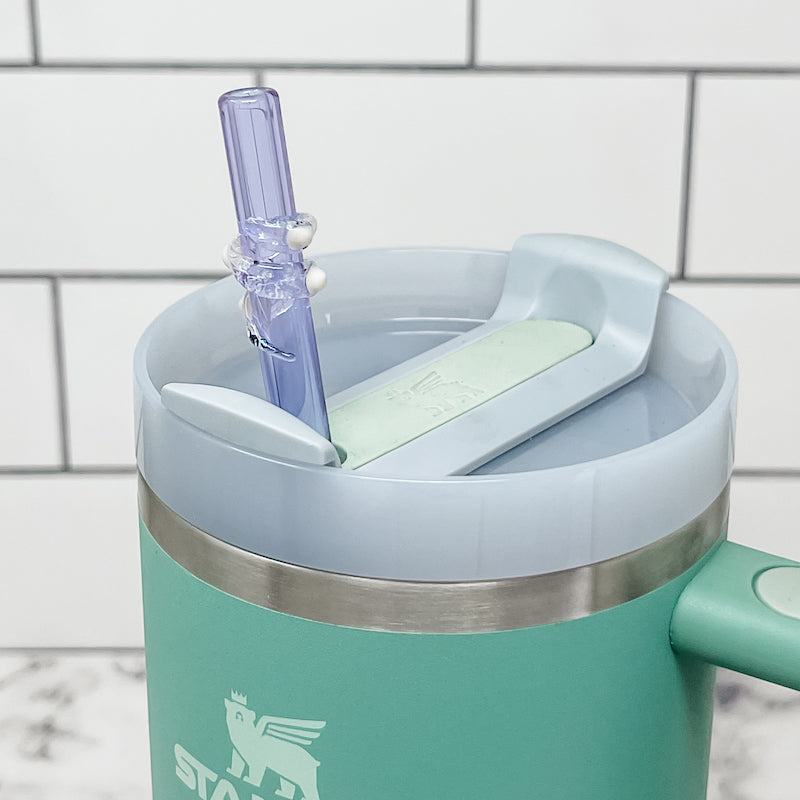 Owala-Compatible 40 oz Travel Tumbler Glass Straws