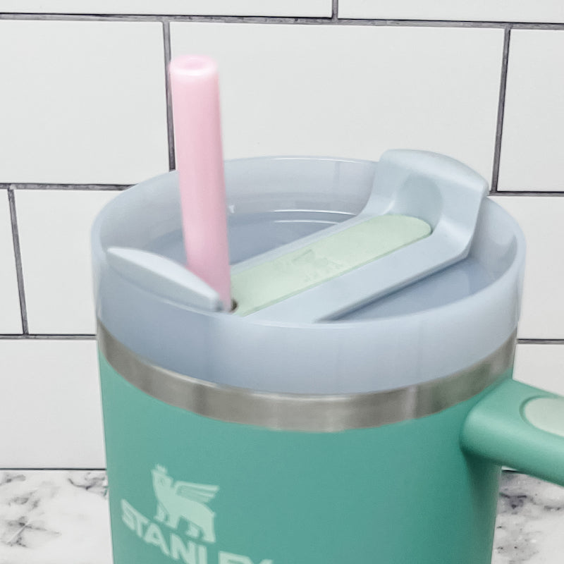 Owala-Compatible 40 oz Travel Tumbler Glass Straws