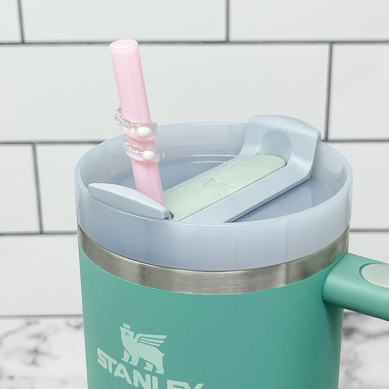 Owala-Compatible 40 oz Travel Tumbler Glass Straws