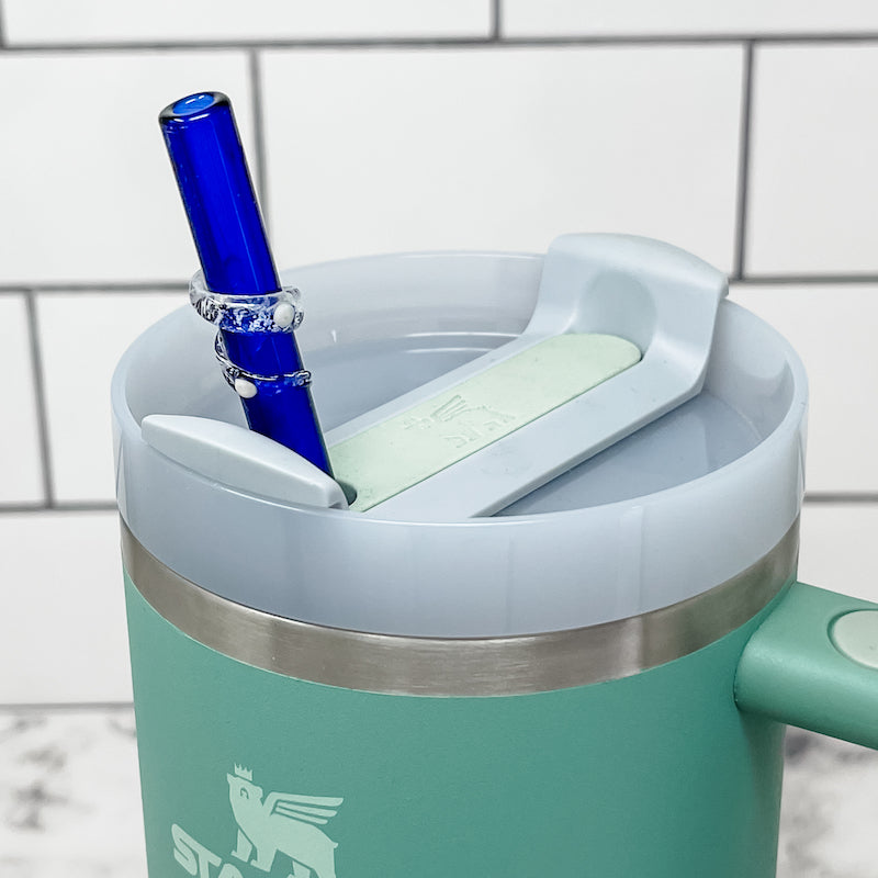 Owala-Compatible 40 oz Travel Tumbler Glass Straws