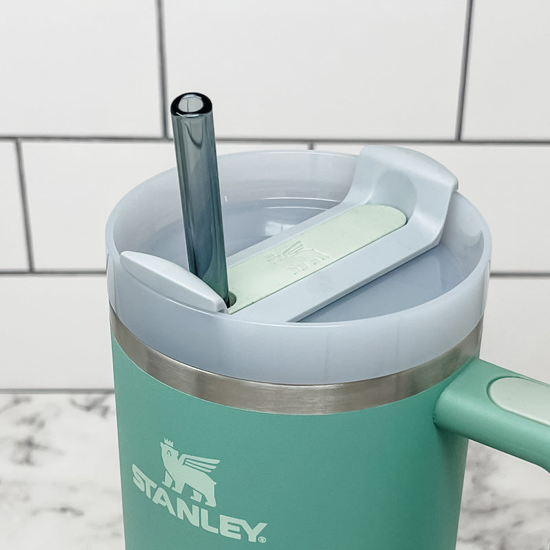 Owala-Compatible 40 oz Travel Tumbler Glass Straws