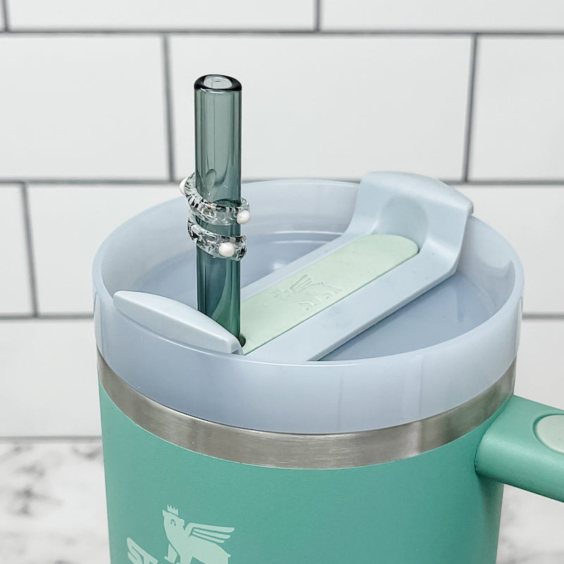 Owala-Compatible 40 oz Travel Tumbler Glass Straws