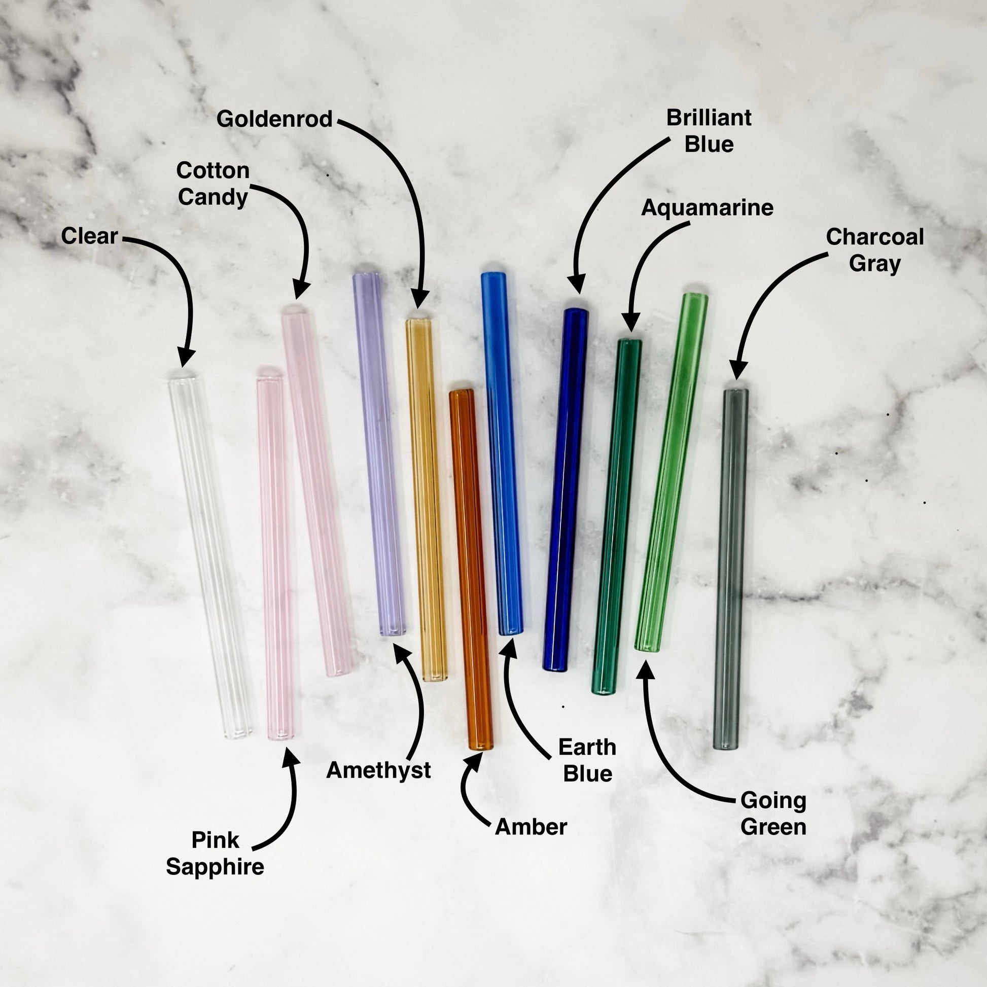 Wine Bottle Glass Straw Color Options
