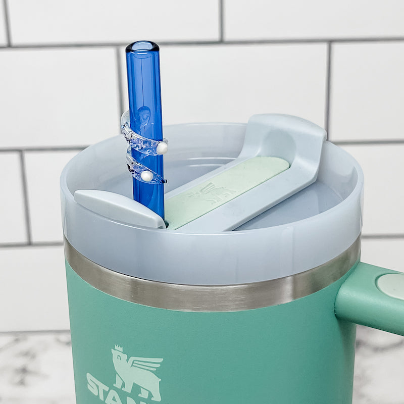 Owala-Compatible 40 oz Travel Tumbler Glass Straws