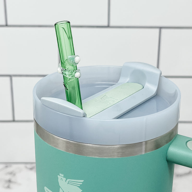 Owala-Compatible 40 oz Travel Tumbler Glass Straws