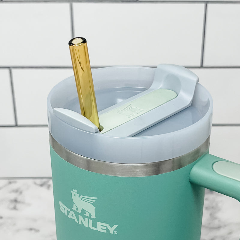 Owala-Compatible 40 oz Travel Tumbler Glass Straws
