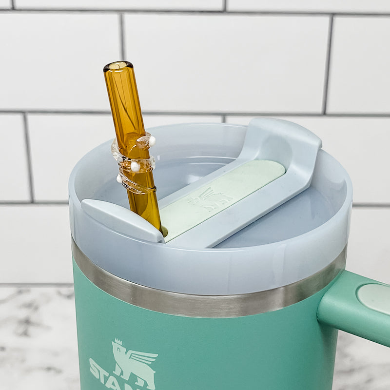 Owala-Compatible 40 oz Travel Tumbler Glass Straws