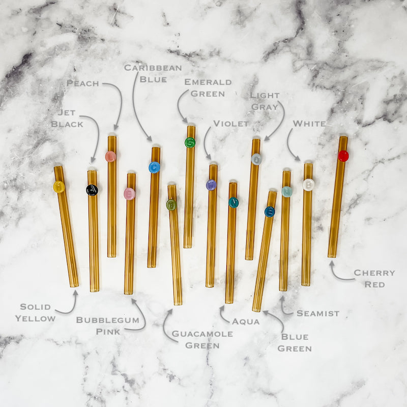 Personalized Golden Rod Glass Straw