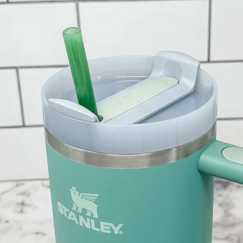 Owala-Compatible 40 oz Travel Tumbler Glass Straws