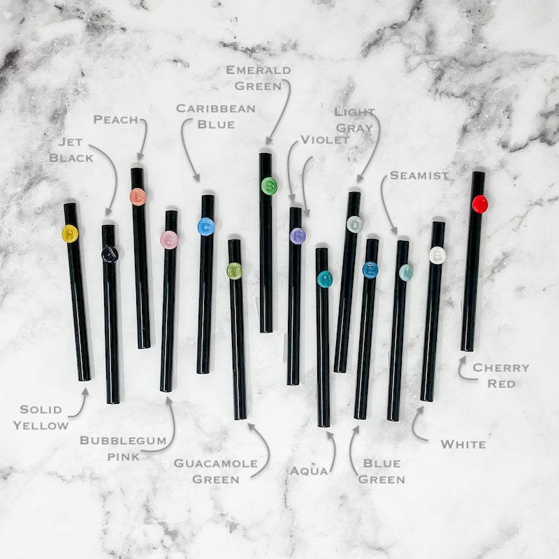 Personalized Jet Black Glass Straw