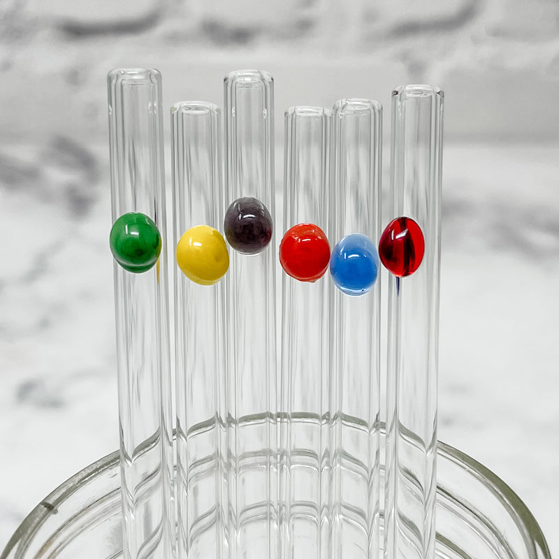 Designer Skinny Glass Straw Sets