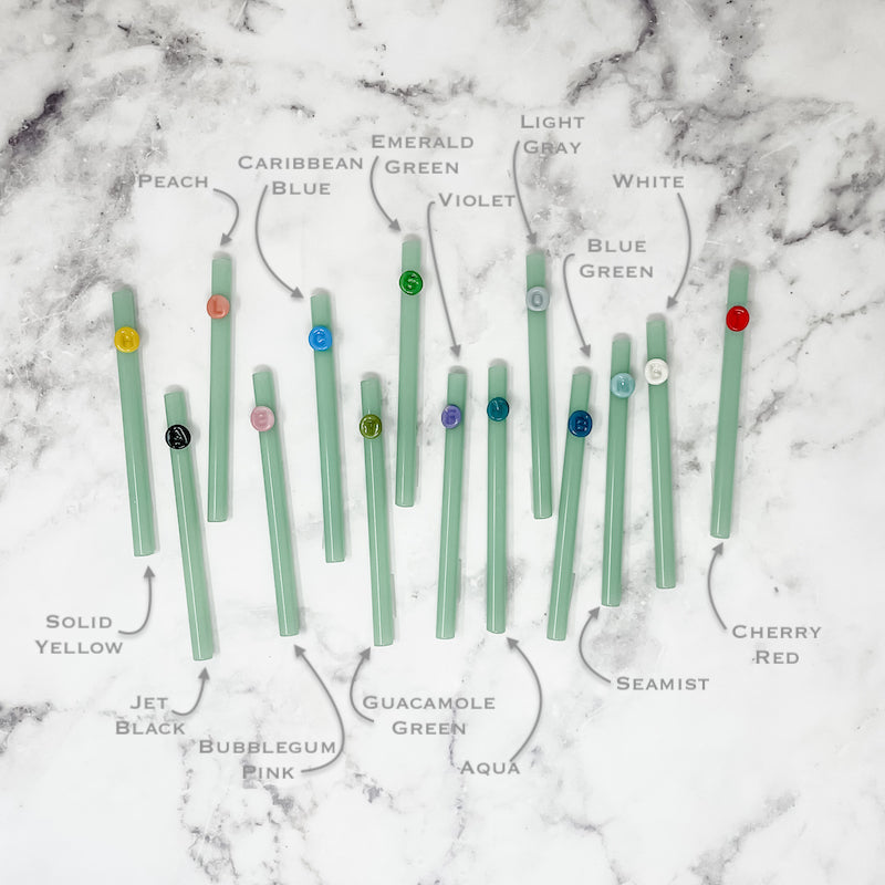 Personalized Mint Green Glass Straw