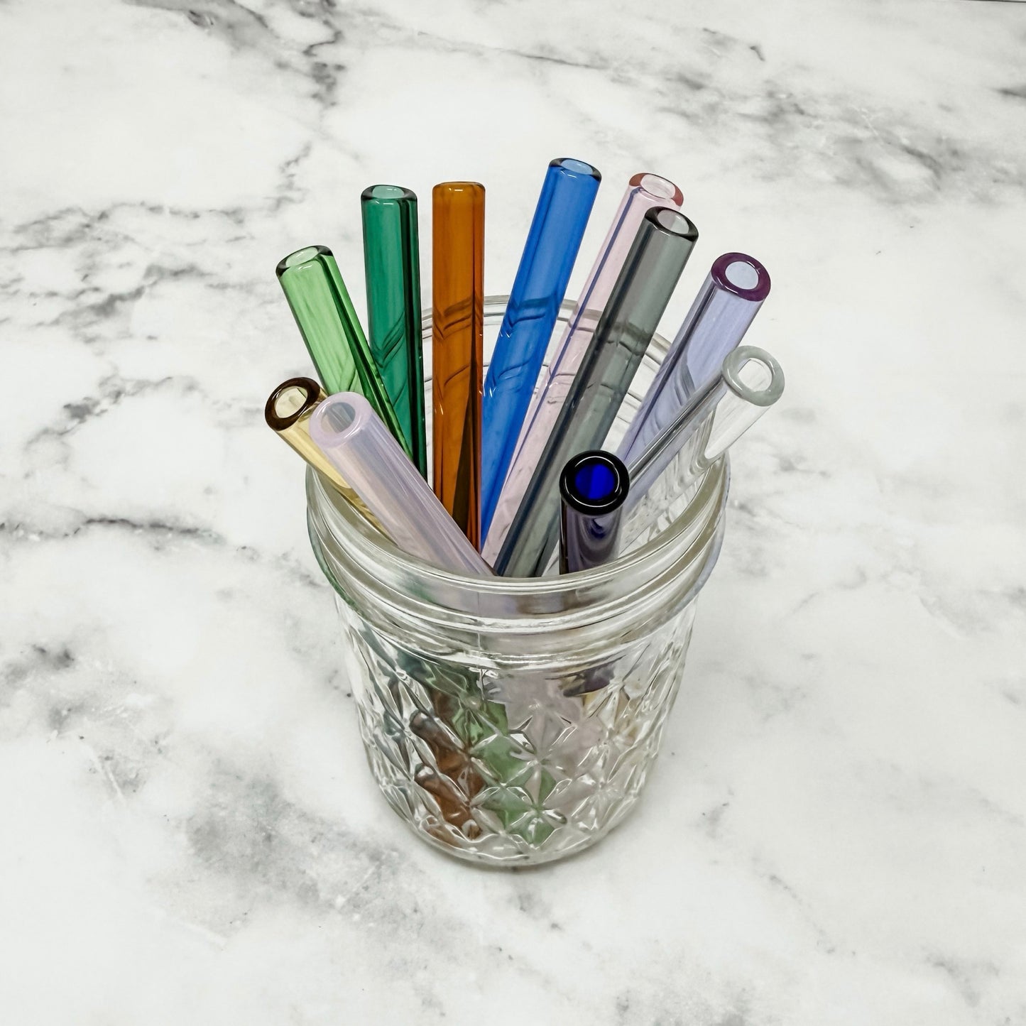 Choose Your Color Short Glass Straw Set of 6