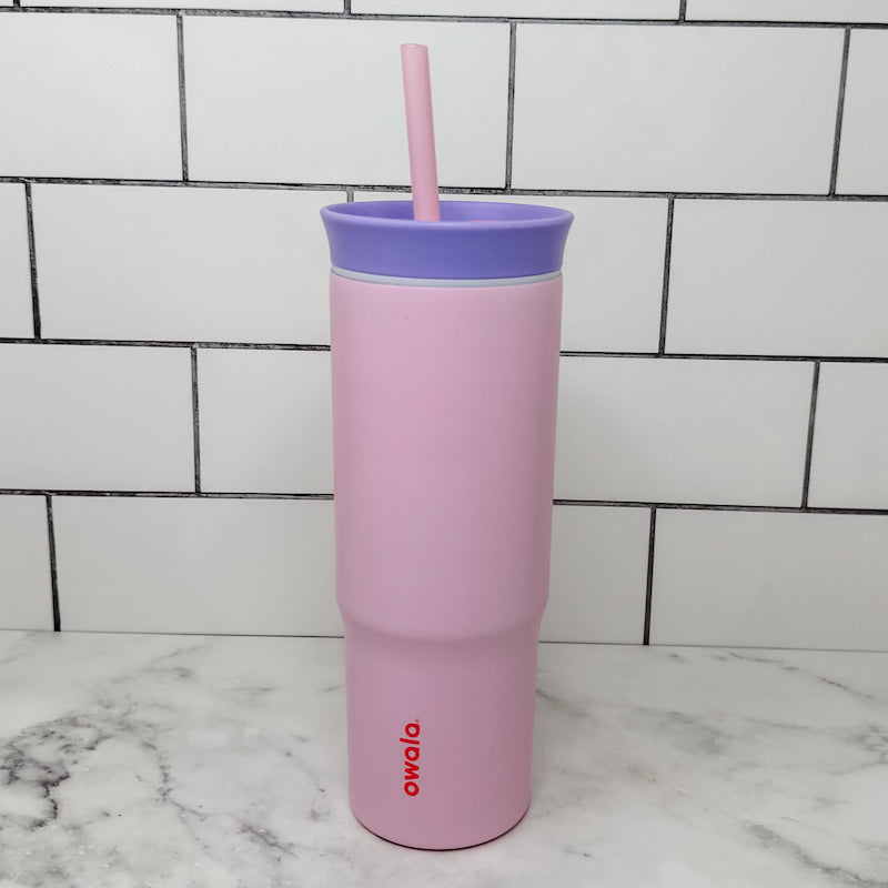 Owala-Compatible 24 oz Travel Tumbler Glass Straws