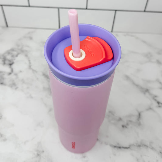 Owala-Compatible 24 oz Travel Tumbler Glass Straws