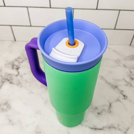 Owala-Compatible 40 oz Travel Tumbler Glass Straws