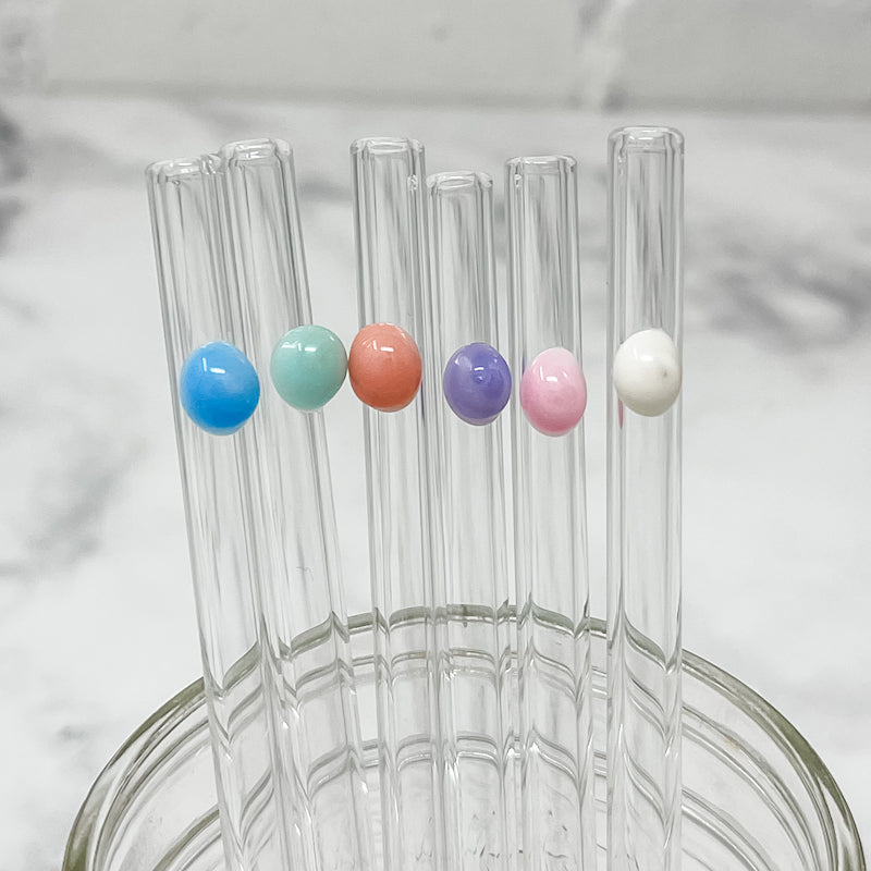 Designer Skinny Glass Straw Sets