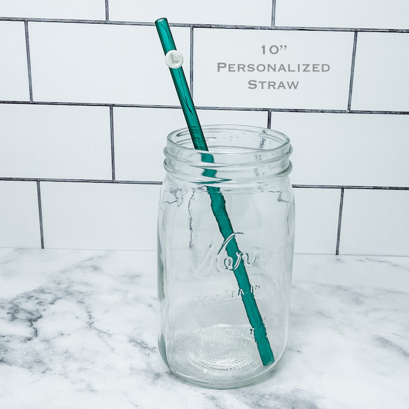 Personalized Glass Straws – Add Your Initial