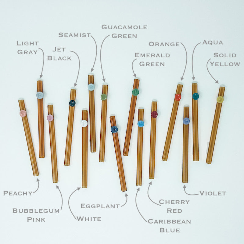 Personalized Amber Glass Straw