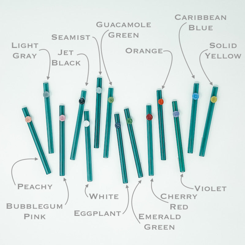 Personalized Aquamarine Glass Straw