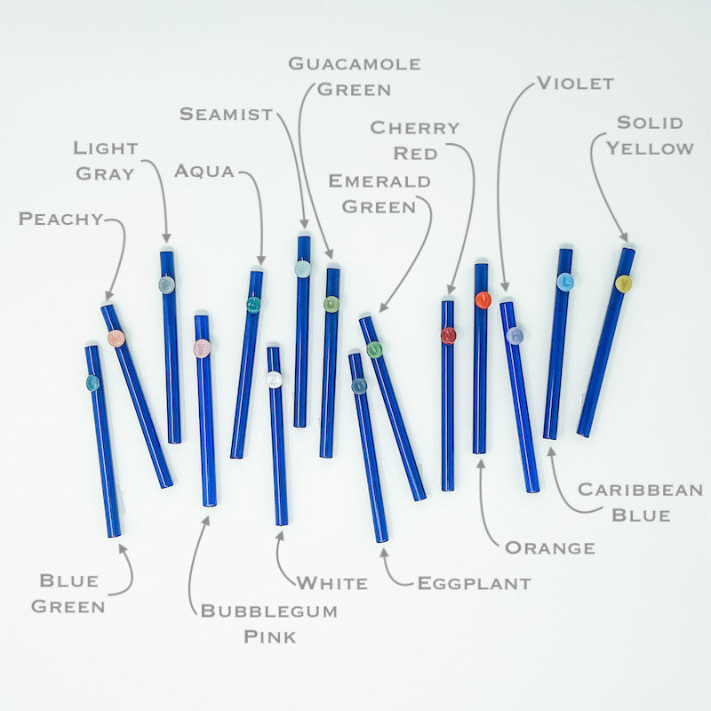 Personalized Brilliant Blue Glass Straw