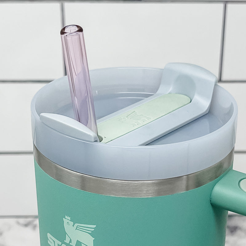 Owala-Compatible 40 oz Travel Tumbler Glass Straws
