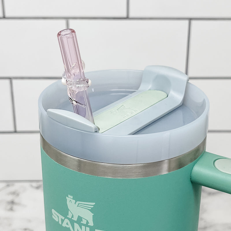Owala-Compatible 40 oz Travel Tumbler Glass Straws