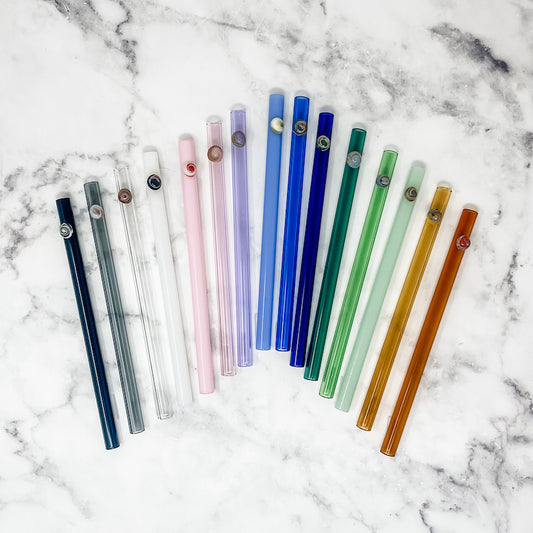 Smoothie Swirl Glass Straws