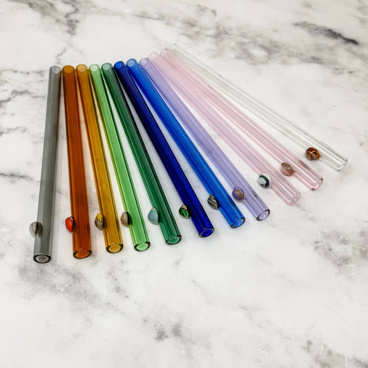 Smoothie Swirl Glass Straws