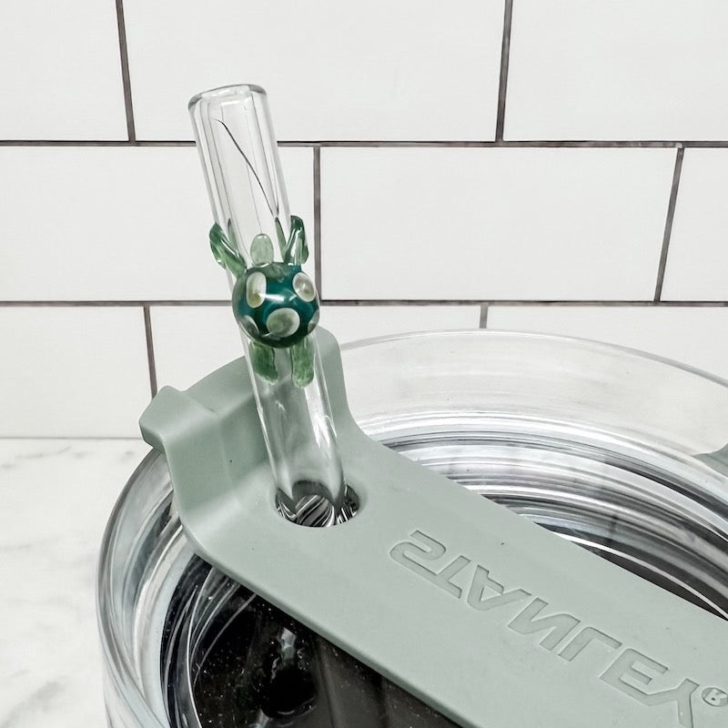 Owala-Compatible 40 oz Travel Tumbler Glass Straws