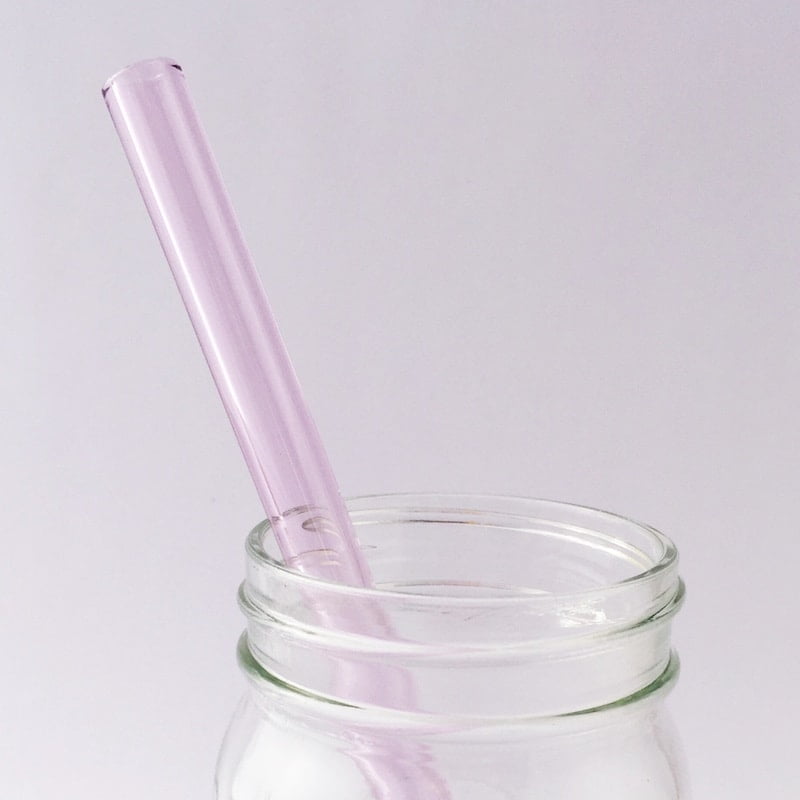Pink Sapphire Glass Straw